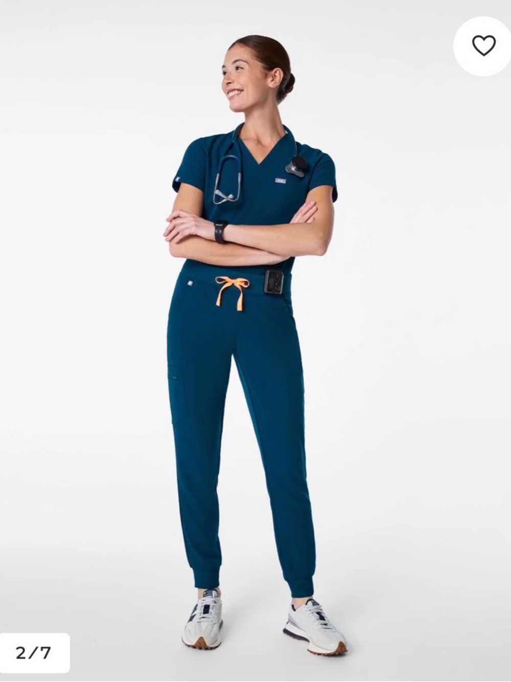 FIGS Set Catarina Scrup Top XS & Zamora Jogger Scrub Pants Small Deep Reef